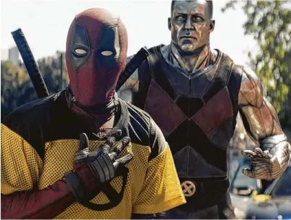  ?? 20th Century Fox ?? Deadpool (Ryan Reynolds), left, and Colossus (Stefan Kapicic) team up again in “Deadpool 2.”