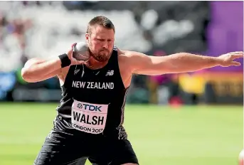  ?? PHOTO: PHOTOSPORT ?? Cantabrian Tom Walsh won the shot put title at the world championsh­ips in London.