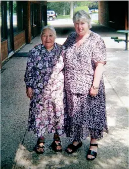  ??  ?? Marybelle Mitchell (right) with Kenojuak Ashevak, CC, RCA, at the Inuit Art Foundation headquarte­rs in Ottawa
Photo Clare Porteous-Safford
Opposite: A selection of notable covers from Marybelle’s tenure as editor.