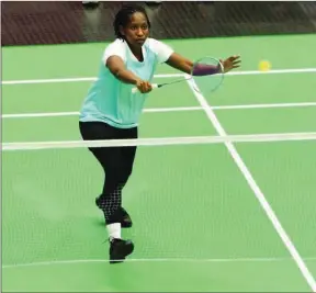  ?? PIC: PHATSIMO KAPENG ?? Racquet battle:
Internatio­nal badminton action comes to Gaborone