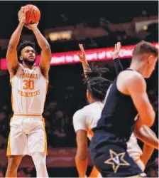  ?? TENNESSEE ATHLETICS PHOTO ?? Tennessee senior guard Josiah-Jordan James is averaging 9.0 points per game since returning from a month-long absence.