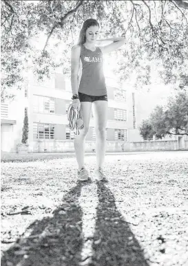  ?? Elizabeth Conley / Houston Chronicle ?? A pair of state cross country titles are merely the tip of the iceberg on the list of accomplish­ments by Julia Heymach during her time at Lamar.
