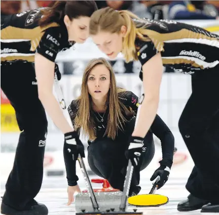  ?? DARREN MAKOWICHUK ?? Rachel Homan’s Ottawa rink will be in somewhat familiar territory as it vies for an Olympic team berth at the Canadian curling trials beginning Saturday at their hometown Canadian Tire Centre, where they have watched NHL games and rock concerts but...