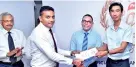  ??  ?? From left - Prima Ceylon Director/group Treasurer - Sunil Leeniyagod­a, Lanka Hospitals PLC Chief Marketing Officer –Nimal Ratnayake, Prima Ceylon Head of Sales and Marketing -Ravindra de Coonghe and Prima Ceylon General Manager –Ongjhon Seon