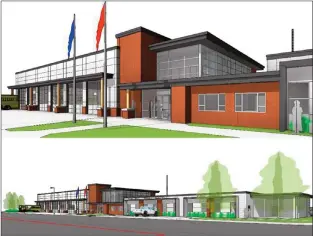  ?? Submitted photo ?? The Coaldale firehall will be receiving a $3.3-million upgrade in 2019. Town council voted to send the new hall (pictured) to tender at its last council meeting on Sept. 4.