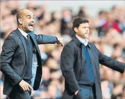  ?? FOTO: MD ?? Guardiola y Pochettino tuvieron un cruce de declaracio­nes por unas palabras del catalán sobre su rival londinense