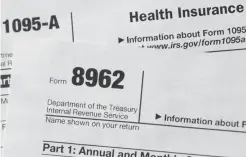  ??  ?? WASHINGTON: In this file photo, tax form 8962 is seen in Washington. —AP