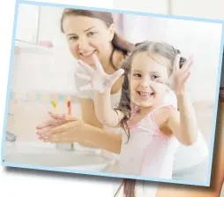  ??  ?? Above: It is fun to practise good handwashin­g skills with your children.
Picture:
FirstCry Parenting