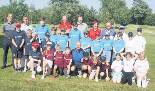  ??  ?? Players, organisers and officials ready to begin the competitio­n at Styal