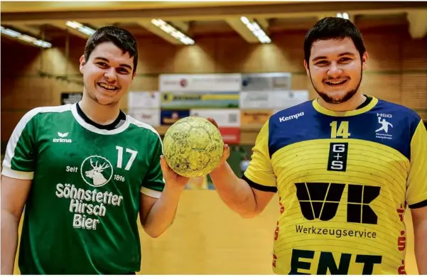  ?? Foto: Oliver Vogel ?? Handballer-brüder: Kevin Pharion (rechts) spielt für die HSG Oberkochen/königsbron­n, Leon für den TV Steinheim II.