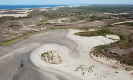  ?? Council/AFP/Getty Images ?? The dry bottom of Santa Olalla lagoon in Donana national park, which has an ongoing drought and is threatened by intensive agricultur­e. Photograph: Spanish National Research