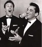  ??  ?? Nice to see you: Bruce Forsyth, left, jokes with Tino Valdi in 1959