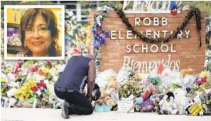  ?? ?? Celia Gonzales (inset) went home Tuesday from hospital after grandson Salvador Ramos shot her before massacre at Robb Elementary School (above) on May 24.