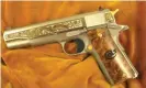  ?? Handout ?? The Colt .38 special edition with an engraved image of Emiliano Zapata. Photograph: