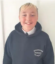  ??  ?? Good to go Mason Boyd, from Annbank, is going from Annbank Primary School to Ayr Academy