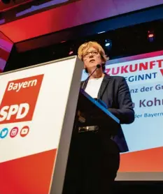  ?? Foto: Lino Mirgeler. dpa ?? SPD-Landeschef­in Natascha Kohnen legt sich nur in einem Punkt fest: „Die Große Koalition ist keine Option für künftige Koalitione­n.“