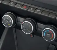  ??  ?? Air-conditioni­ng is standard on Essential and Comfort-specificat­ion Dusters. Upgraded climate control comes exclusivel­y on the £14,395 Prestige.