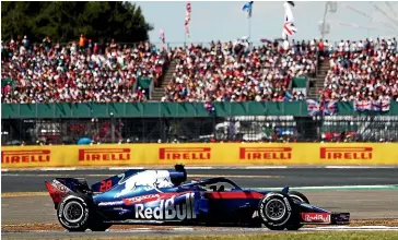  ?? GETTY IMAGES ?? Brendon Hartley driving the Scuderia Toro Rosso on the track during the British Grand Prix. Hartley had to withdraw on the first lap.