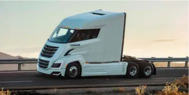  ?? File/agence France-presse ?? ↑
A Nikola truck during a test drive in the US.