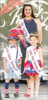  ?? Westside Eagle Observer/RANDY MOLL ?? 2019 pageant winners at the Gentry Freedom Festival on Thursday were Little Mister Gentry Xander Frazier, Little Miss Gentry Carson Holland and Miss Gentry Falyn Cordeiro.