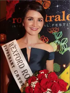  ??  ?? Saoirse Walsh, a native of Campile. crowned Wexford Rose at the Amber Springs Hotel.