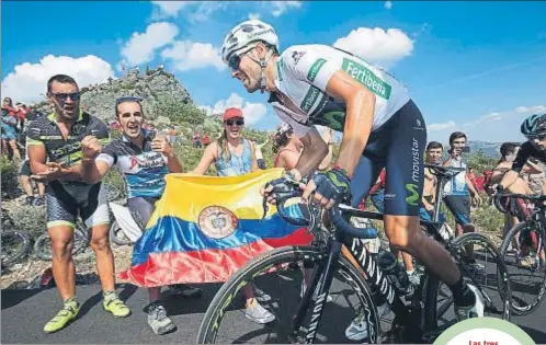  ?? KT / GETTY ?? Las tresgrande­s. Dentro de su calendario inacabable, Valverde ha completado este año el Giro de Italia, el Tour de Francia y la Vuelta aEspaña