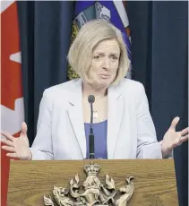  ?? Ryan Jackson / Edmonton Journal ?? Alberta Premier Rachel Notley