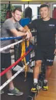  ??  ?? Boxer Jeff Horn with strength mentor Dundee Kim.