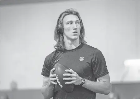  ?? PROVIDED BY DAVID PLATT VIA USA TODAY SPORTS ?? Trevor Lawrence, the No. 1 NFL draft pick in 2021, partnered with a global cryptocurr­ency investment app called Blockfolio and plans to place his signing bonus into an account with the company.
