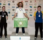  ??  ?? Familier des podiums prestigieu­x, le junior Edouard Dortomb a confirmé sa domination au niveau national.