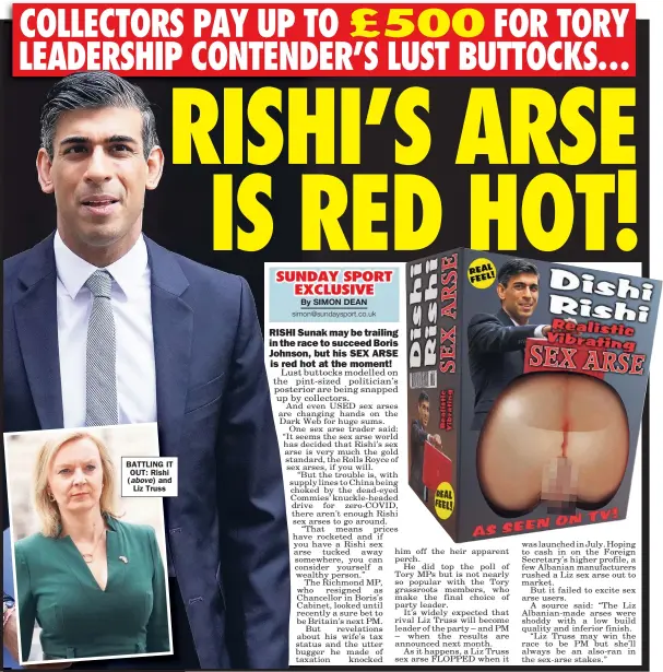  ?? ?? BATTLING IT OUT: Rishi ( and Liz Truss