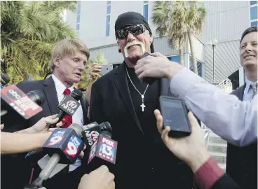  ?? DIRK SHADD / THE TAMPA BAY TIMES / THE ASSOCIATED PRESS ?? Hulk Hogan, whose given name is Terry Bollea, brought a landmark suit against Gawker Media that was funded by billionair­e Peter Thiel.