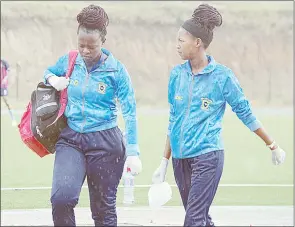  ?? ?? Denver Sundowns team doctors Nosmilo Magongo and Sonia Silindza.