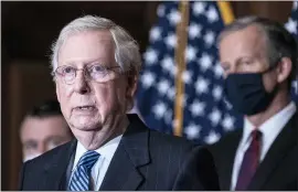  ?? SARAH SILBIGER — POOL VIA ASSOCIATED PRESS ?? Senate Majority Leader Mitch Mcconnell of Kentucky, speaks during a news conference following a weekly meeting with the Senate Republican caucus, Tuesday, Dec. 8, at the Capitol in Washington.