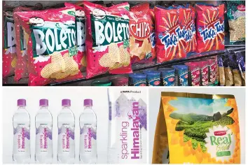  ??  ?? (Top) shelf throw, imperative to survive in the crowd; (bottom left) prominent, clear brand units are essential to survive reduction on a webpage in e-commerce; (bottom right) modern retail allows an unhurried, deeper narration of the brand