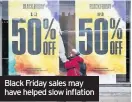  ??  ?? Black Friday sales may have helped slow inflation