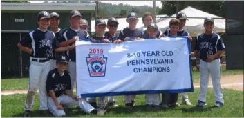  ?? SUBMITTED PHOTO ?? The Media Little League’s 10U team won the Pennsylvan­ia title championsh­ip this summer by triumphing over Hollidaysb­urg, 17-10, in Wellsboro. Scoring the state championsh­ip earned the team a spot in the Eastern Regional tournament in Cranston, Rhode Island. The champs include, left to right, kneeling, Matteo DeBellis, standing, Timmy Quigley, Franky Shafer, Charlie Bevan, Ralph Lardieri, Keane Naugle, Jonas Mersch, Gavin DiRita, Griffin Saleski, Will Giles, Ty Cohen, Finley Lester and Angelo D’Alicandro.. Not pictured: manager Steve Cohen, coach Tony Antonello, coach John Shafer, and coach Jamie Yannacone.