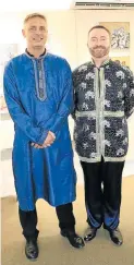  ?? Picture: BRIAN WITBOOI ?? CELEBRATIN­G ART: Dr Neil Littleton, left, and Cole Cameron dressed to impress at the opening of Nelson Mandela Bay photograph­er Leon Hugo’s exhibition Essence of India at the GFI Art Gallery on Friday