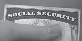  ?? JENNY KANE/AP ?? About half of seniors live in households where Social Security benefits provide at least 50% of their income, and one-quarter rely on their monthly payment for all or nearly all their income.