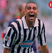  ?? ANSA ?? Le tappe David Trezeguet, tre foto per una carriera al top 1 Una esultanza in maglia Juve, con cui ha giocato dal 2000 al 2010 2 Col Monaco, dove è esploso a 18 anni 3 Con la Coppa dell’Europeo 2000 vinta con la Francia