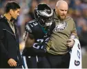  ?? MATT SLOCUM/AP ?? Eagles safety C.J. Gardner-Johnson was injured during the victory over Green Bay. His six intercepti­ons lead the NFL and he has logged eight pass breakups as well.