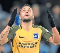  ??  ?? Brighton’s Florin Andone