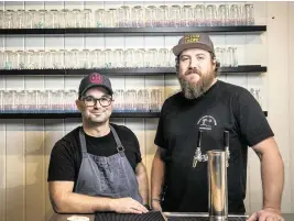  ?? JOSE A IGLESIAS jiglesias@elnuevoher­ald.com ?? Steve Santana, left, founded Miami’s popular Taquiza tacos. Adam Darnell, right, founded Wynwood’s Boxelder craft beer bar. Now they’ve joined to open the new microbrewe­ry and restaurant Off Site in Little River.