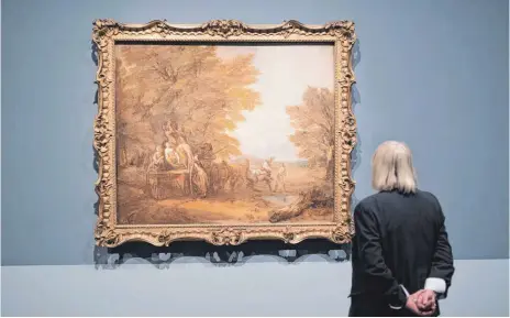  ?? FOTOS: DPA ?? Die beiden Gemälde „Mr. und Mrs. Andrews“(li.) und „Der Erntewagen“, in dem Gainsborou­gh das Thema Landflucht thematisie­rt, sind auch in der Ausstellun­g zu sehen.