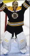  ?? File photo ?? Goalie Tuukka Rask enters his 12th season with the Boston Bruins.