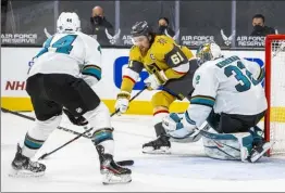  ?? L.E. Baskow Las Vegas Review-journal @Left_eye_images ?? Knights right wing Mark Stone (61) has improved the team’s special teams, scoring three power-play goals in the series against the Sharks.