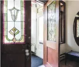  ??  ?? An original stained-glass entryway greets visitors to the apartment in the Saint-Henri district.