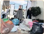  ??  ?? WARM AND FUZZY: People dropped off blankets and clothes as part of winter-warmer parcels at the Domino Foundation.