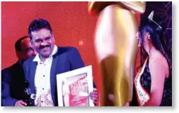  ??  ?? The award was given to Mountain Edge Tours &amp; Holidays and received by Prakash Kumar Raj, Director