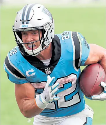  ?? AP FILE ?? Carolina Panthers running back Christian McCaffrey has been placed on injured reserve.